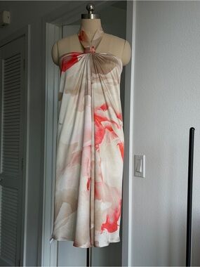 Alexander McQueen vintage silk halter-neck dress with a floral print, size IT40